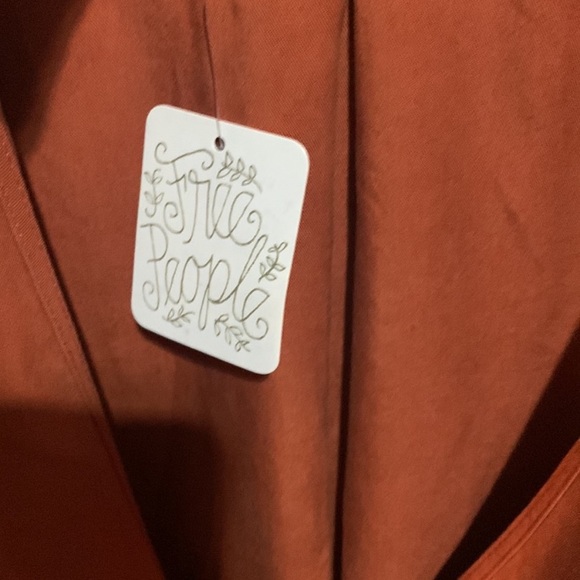 Free people Nwt burnt orange v neck blouse - Picture 2 of 9
